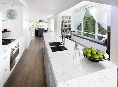 Cuarzo de Carrara del cuarto de ba&ntilde;o de losa grande del dise&ntilde;o personalizado de alta densidad de 3200x1600m m 