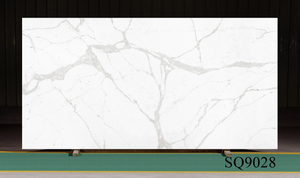 Piedra de cuarzo de ingenier&iacute;a de s&iacute;lice cero Calacatta blanca para encimera de cocina/mostrador de caf&eacute;/mesa de comedor/revestimiento de pared/baldosas