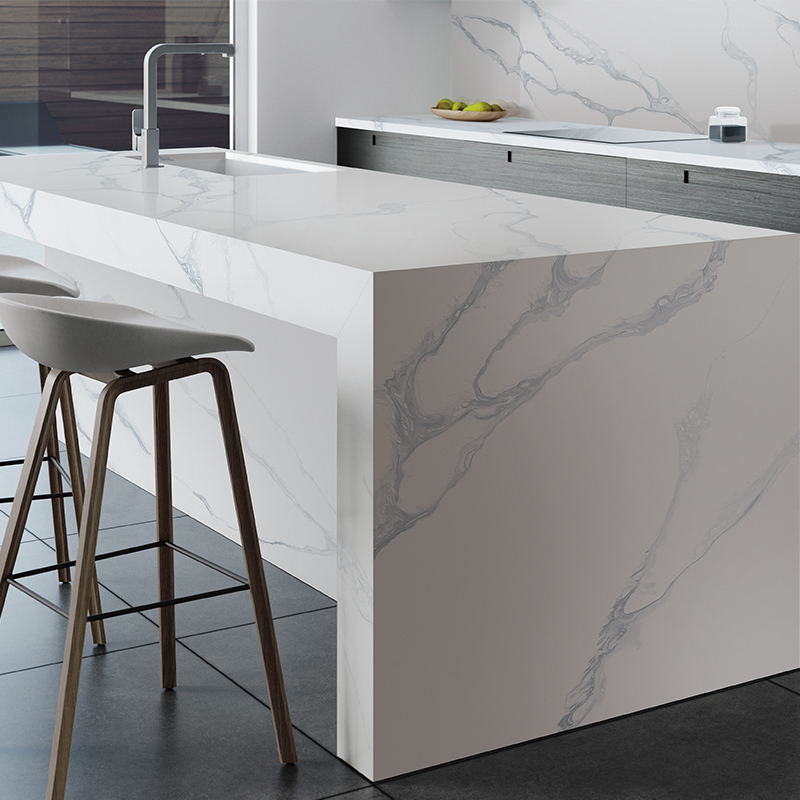 Piedra de cuarzo Calacatta White Price para mesa de luz